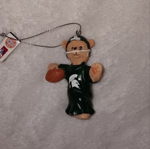 New Michigan State Spartans Football Bear Christmas Tree Ornament Vintage